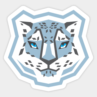 snow leopard geometric Sticker